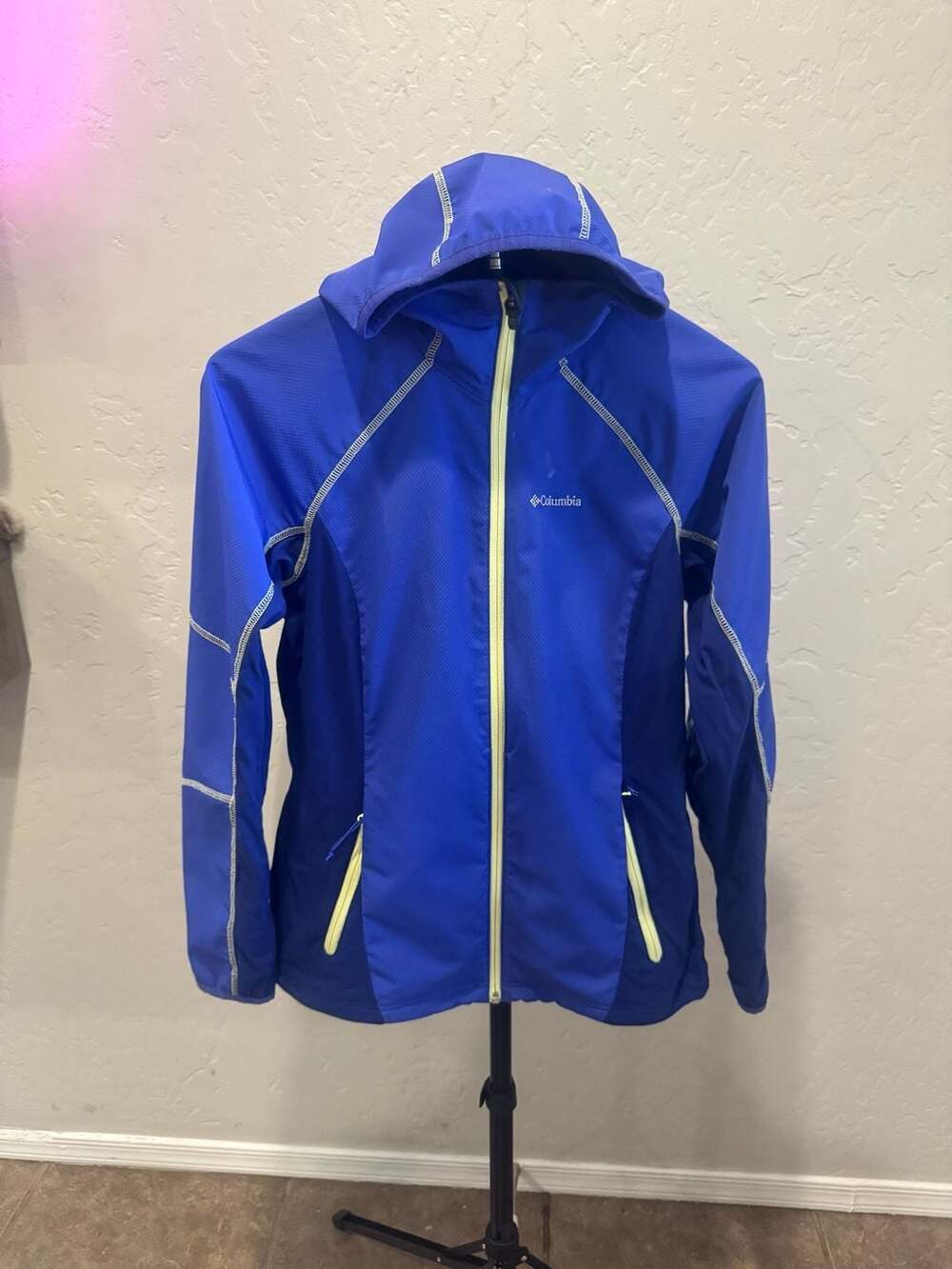 Columbia Omni-Shield Hooded Jacket Size S Blue